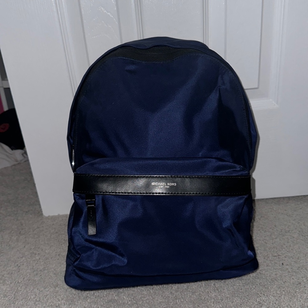 Navy blue nylon Michael kors backpack
